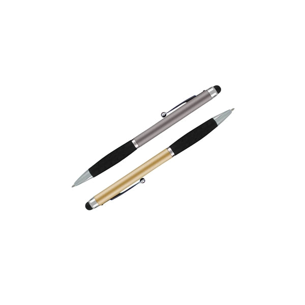 Ballpoint Twist Pen w/ Rubber Grip & Stylus Top