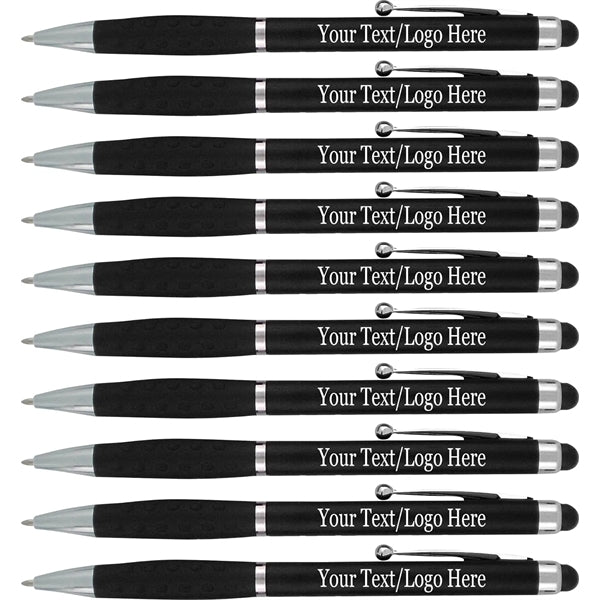 Ballpoint Twist Pen w/ Rubber Grip & Stylus Top