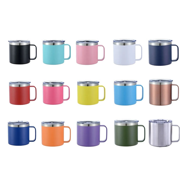 14 OZ Double Wall Stainless Steel Coffee Mug W/Handle