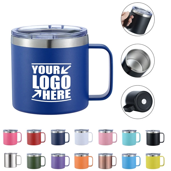 14 OZ Double Wall Stainless Steel Coffee Mug W/Handle