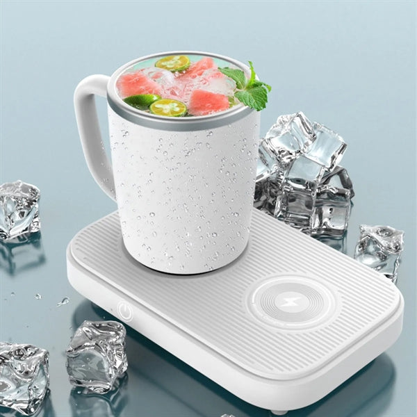 3 in 1 Heating Cooling Coffee Mug Warmer with 15W Wireless C