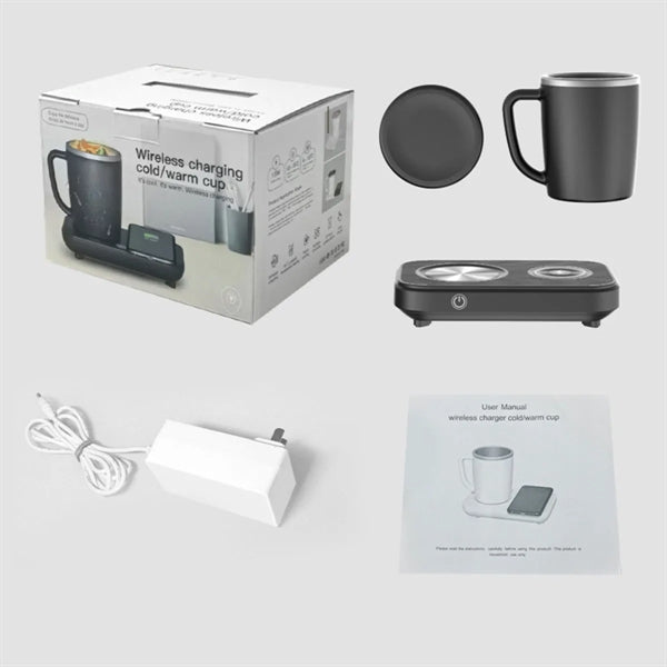 3 in 1 Heating Cooling Coffee Mug Warmer with 15W Wireless C