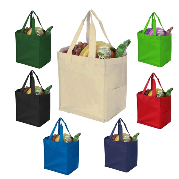 Pocketed Non-Woven Shopping Tote