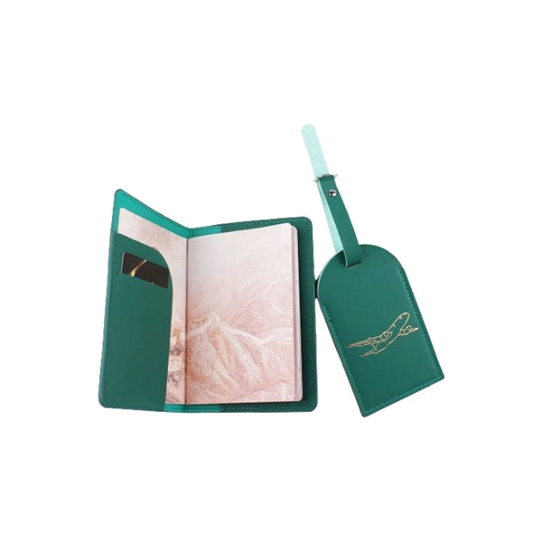 PU Leather Passport Holder W/ Luggage Tag
