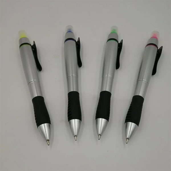 2 in 1 Double Ended Highlighter Marker Ballpoint Pen