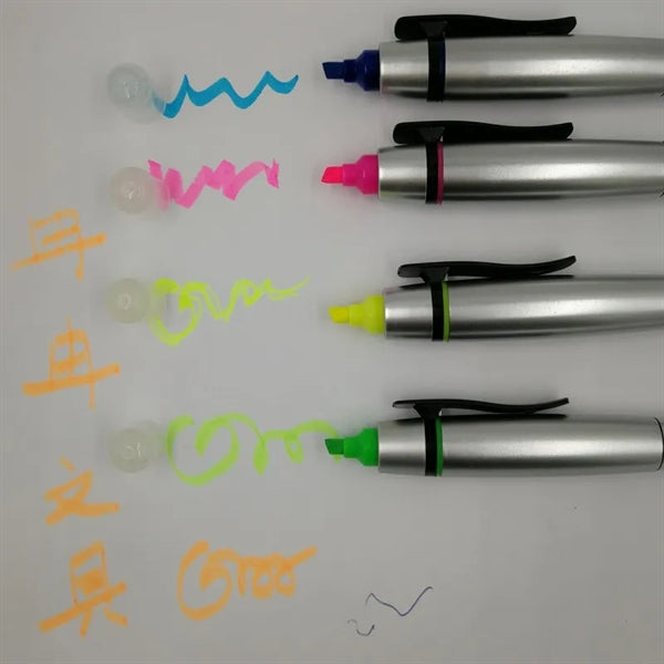 2 in 1 Double Ended Highlighter Marker Ballpoint Pen