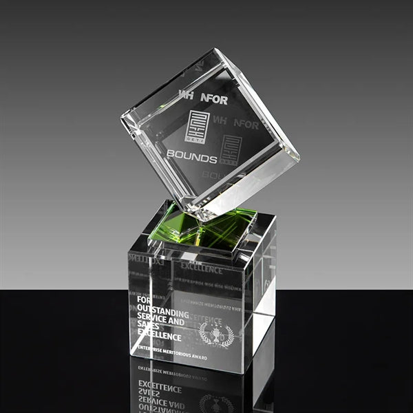 Occasion Cube on Column Crystal Base
