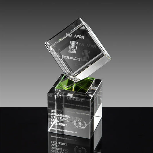 Occasion Cube on Column Crystal Base