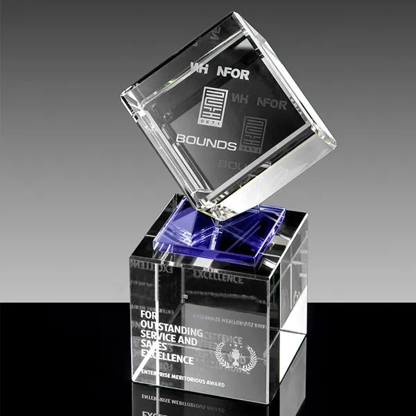 Occasion Cube on Column Crystal Base