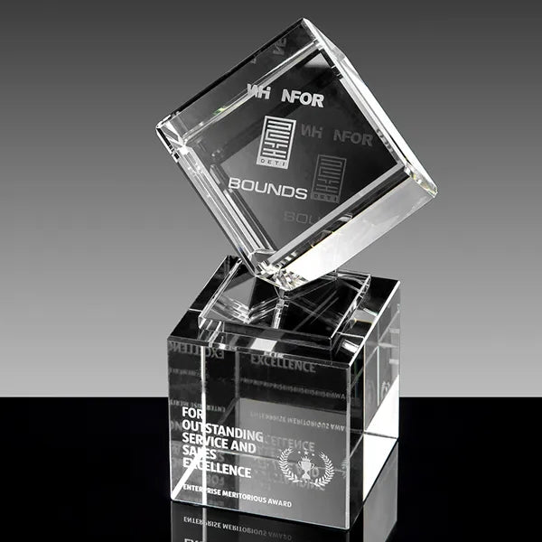 Occasion Cube on Column Crystal Base