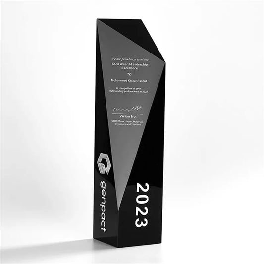 Black Cut Crystal Tower Award