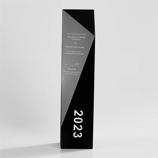 Black Cut Crystal Tower Award