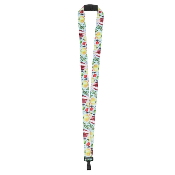 3/4" Sublimated Lanyard With Nylon J Hook & Curved Breakaway