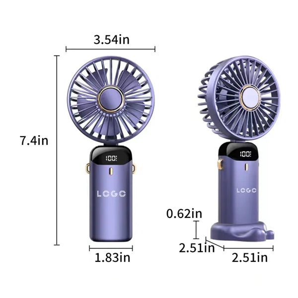 Digital display handheld mini fan