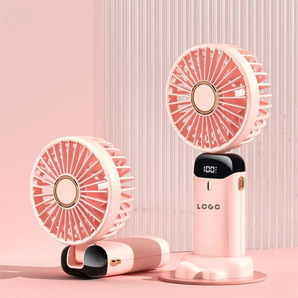 Digital display handheld mini fan