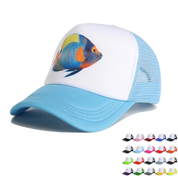 Full Color Imprint 5 Panel Trucker Hat Or Mesh Back Cap