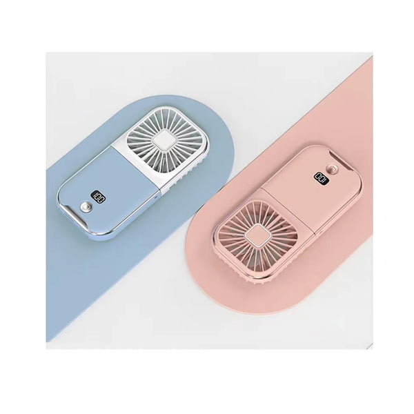 Digital Show/Phone Stander Handheld Foldable Neck Fan/Power