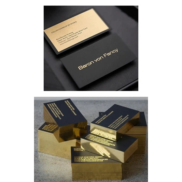 Cardboard Business Card With Golden Edge