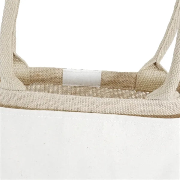 Seattle Recycled Cotton Front Pocket Jute Shopper Tote Bag