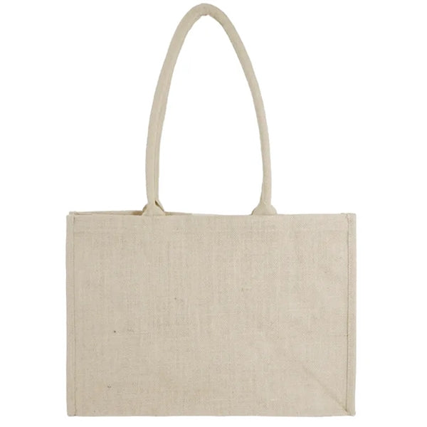 Seattle Recycled Cotton Front Pocket Jute Shopper Tote Bag
