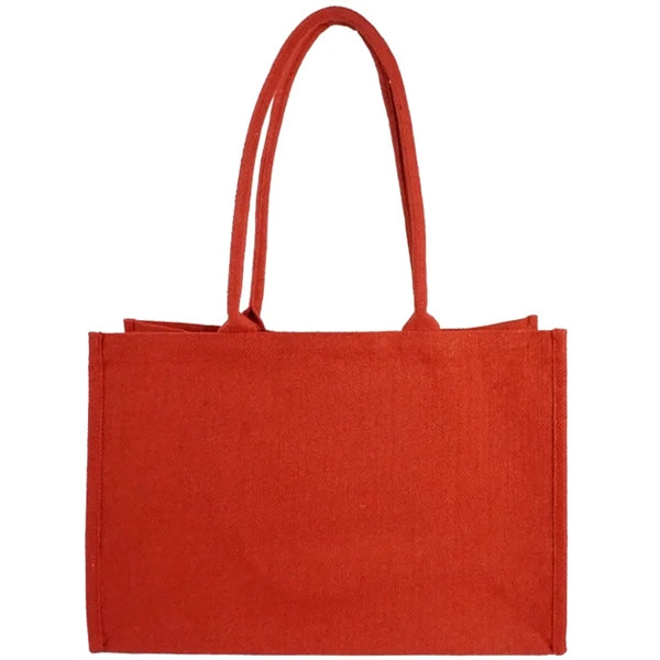 Seattle Recycled Cotton Front Pocket Jute Shopper Tote Bag