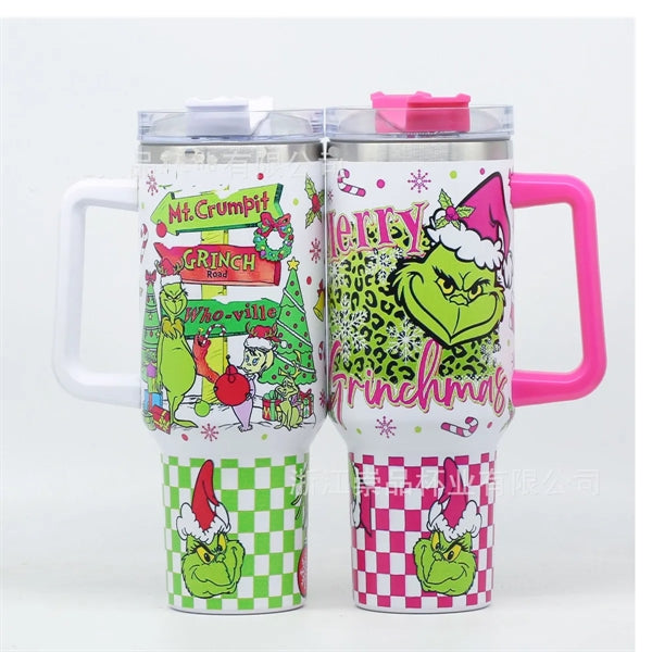 Christmas 40oz Mint Tumbler With Handle
