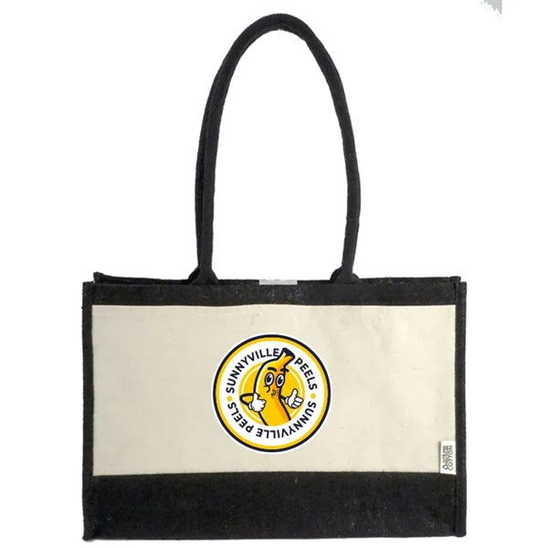 Seattle Recycled Cotton Front Pocket Jute Shopper Tote Bag