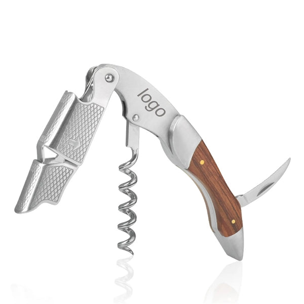 Multi-functional Wooden Handle Wine Bottle Opener