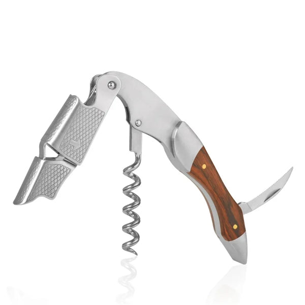 Multi-functional Wooden Handle Wine Bottle Opener
