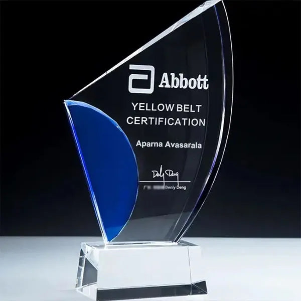Optical Sailboat Crystal Award Trophy