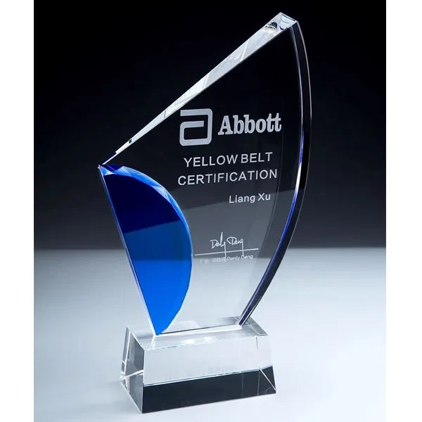 Optical Sailboat Crystal Award Trophy