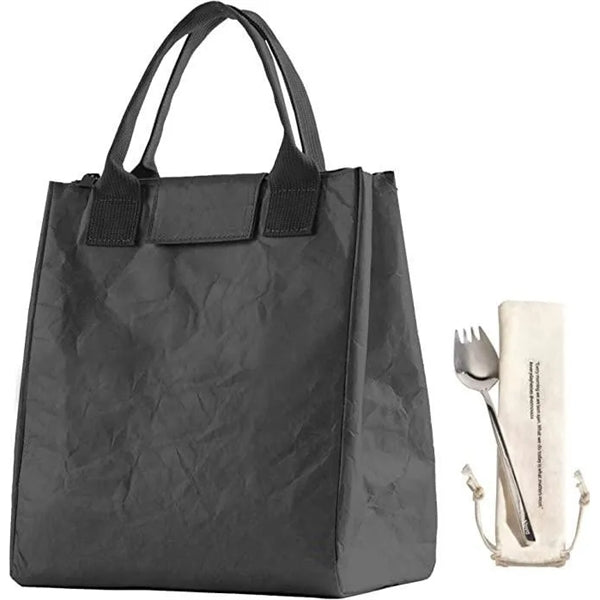 Water-Resistant Tyvek Lunch Bag with Stainless Spork