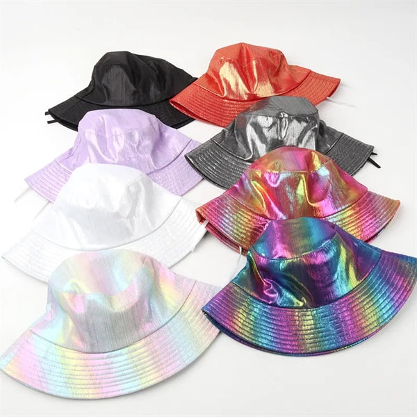 Bucket Cap Pu Leather Fisherman Hat