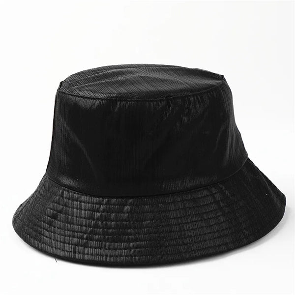Bucket Cap Pu Leather Fisherman Hat