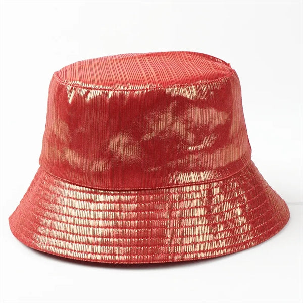 Bucket Cap Pu Leather Fisherman Hat
