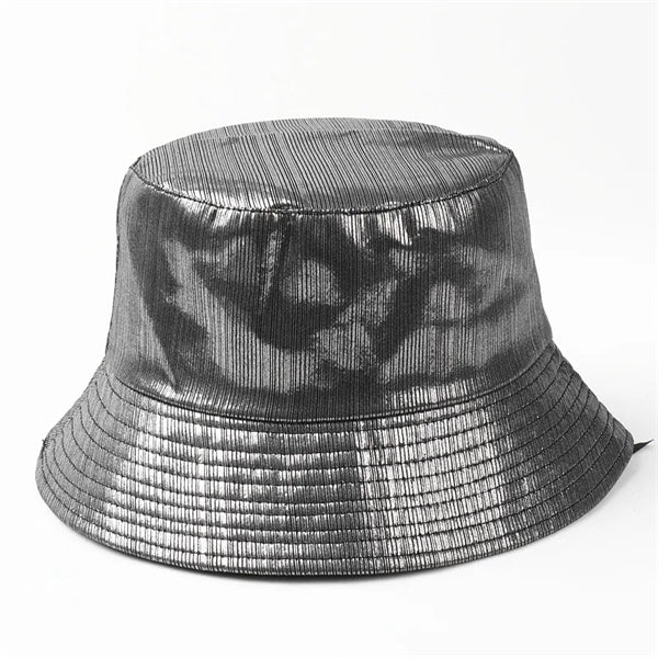 Bucket Cap Pu Leather Fisherman Hat