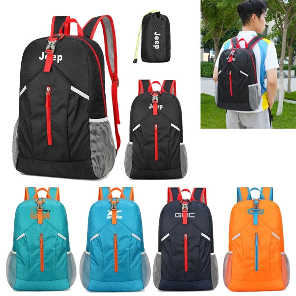 Release Buckle Decor Mesh Panel Hiking Backpack