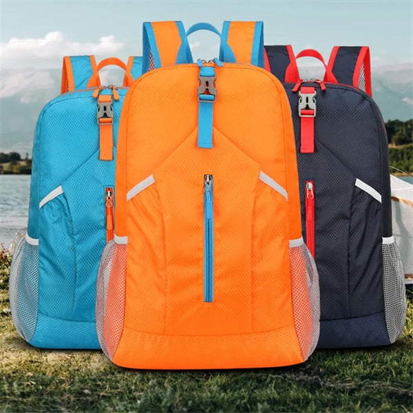 Release Buckle Decor Mesh Panel Hiking Backpack