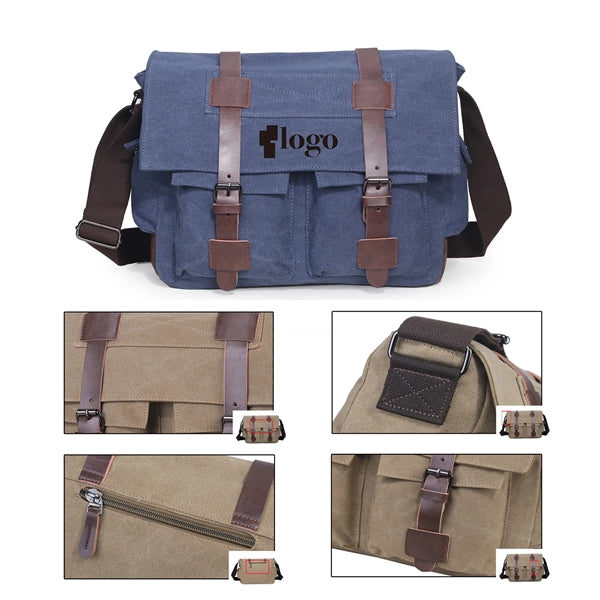 Canvas Leather Messenger Bag