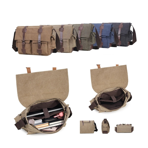 Canvas Leather Messenger Bag