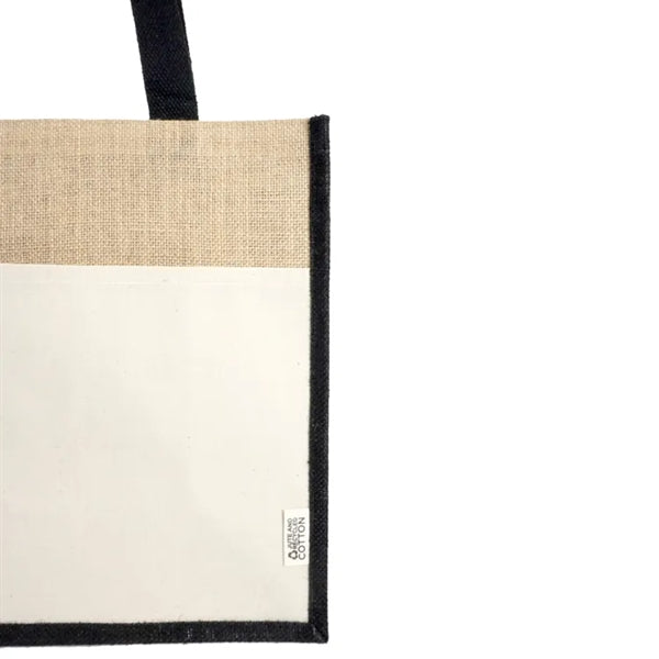 Miami Recycled Cotton Canvas Front Pocket Jute Tote Bag