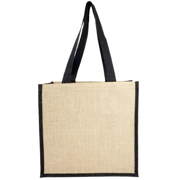Miami Recycled Cotton Canvas Front Pocket Jute Tote Bag