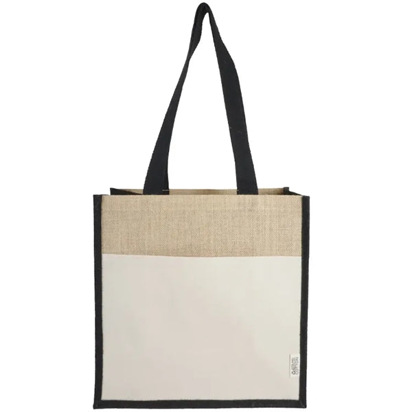 Miami Recycled Cotton Canvas Front Pocket Jute Tote Bag
