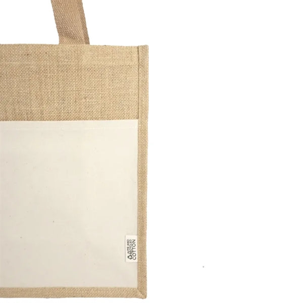 Miami Recycled Cotton Canvas Front Pocket Jute Tote Bag