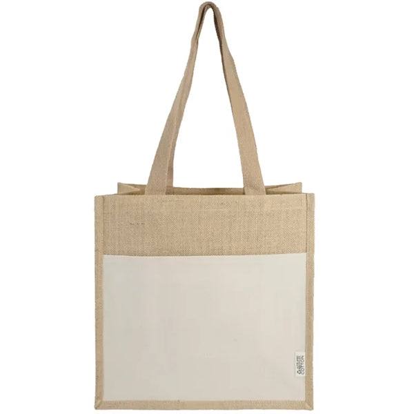 Miami Recycled Cotton Canvas Front Pocket Jute Tote Bag