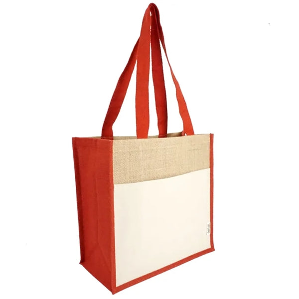 Miami Recycled Cotton Canvas Front Pocket Jute Tote Bag
