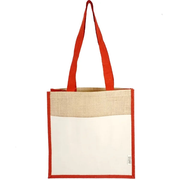 Miami Recycled Cotton Canvas Front Pocket Jute Tote Bag