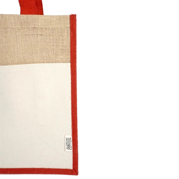 Miami Recycled Cotton Canvas Front Pocket Jute Tote Bag