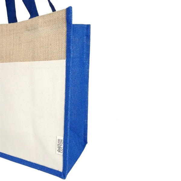 Miami Recycled Cotton Canvas Front Pocket Jute Tote Bag