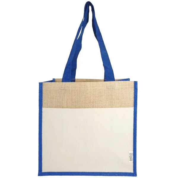 Miami Recycled Cotton Canvas Front Pocket Jute Tote Bag